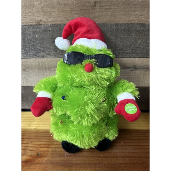 Sound N Light Animatronics Christmas Tree Plush Sings “jingle Bells” Sunglasses - Picture 1 of 6